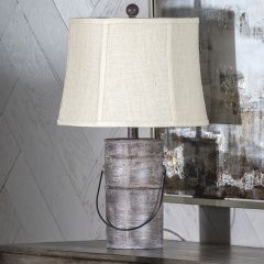 Galvanized Metal Farm Pail Table Lamp