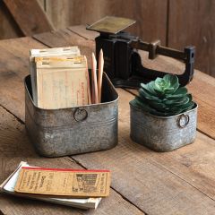 Galvanized Square Nesting Bins Set of 2