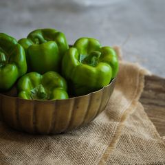 Garden Harvest Bag of Faux Green Bell Peppers