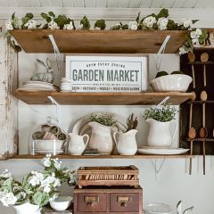 Garden Market White Wall Art