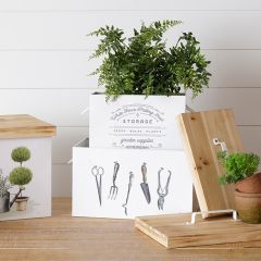 Garden Theme Metal Storage Container Set of 3