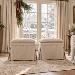 Gathered Estate Draped Ottoman