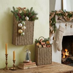 Gathered Farmhouse Hanging Seagrass Basket Set of 2