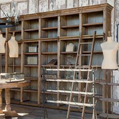 General Store Shelf Unit With Sliding Ladder