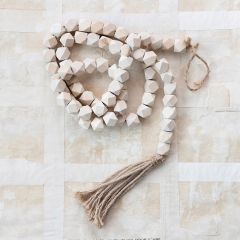 Geometric Paulownia Wood Bead Garland