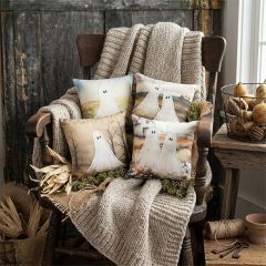 Ghostly Halloween Mini Accent Pillows Set of 4