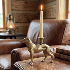 Gilded Greyhound Taper Holder