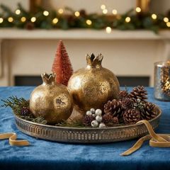 Gilded Harvest Pomegranate Accents Set of 2