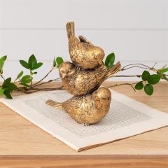 Gilded Stacked Bird Figurine