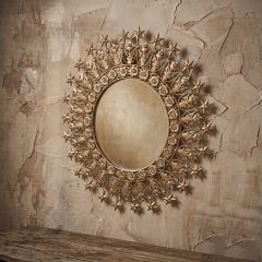 Gilded Star Garland Mirror 11 Inch Round