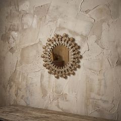 Gilded Star Garland Mirror 8 Inch Round