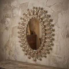 Gilded Star Garland Mirror Oval