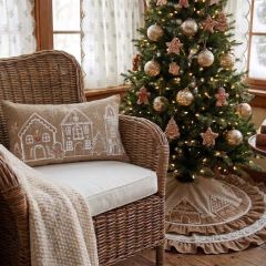 Gingerbread Lane Embroidered Lumbar Pillow