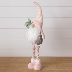 Gingham Hat Standing Gnome Figure