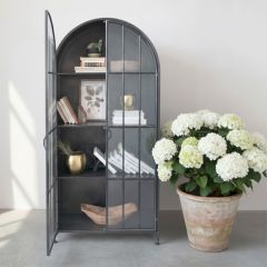 Glass Door Arched Metal Display Cabinet