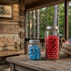 Glass Jar Canister with Galvanized Lid