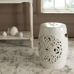 Glazed Ceramic Medallion Garden Stool