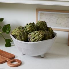 Glazed Footed Terra Cotta Bowl