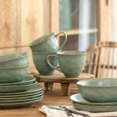 Glazed Sage Stoneware Coffee Cup