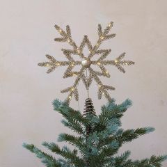 Glittered Snowflake Light Up Tree Topper