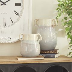 Glossy Ceramic Ombre Vase Set of 2