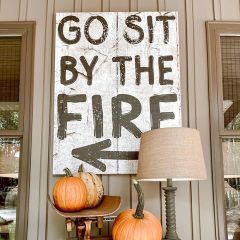 Go Sit By The Fire Canvas Wall Art