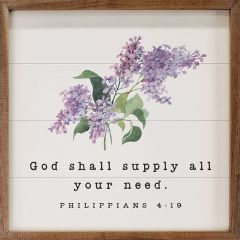 God Shall Supply All Framed Wall Sign