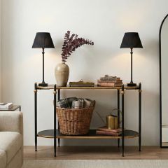Gold Accented 2 Tier Console Table