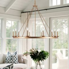 Gold Finish 10 Light Chandelier