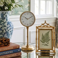 Gold Finish Pedestal Table Clock