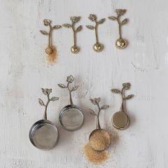 Gold Flower Leaf Measuring Cup Set of 4