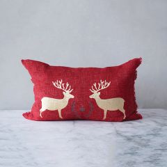 Gold Foil Deer Accent Pillow