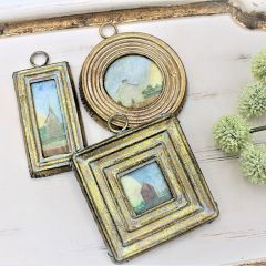 Gold Framed Mini Church Wall Art Set of 3
