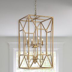 Gold Geometric 8 Light Chandelier
