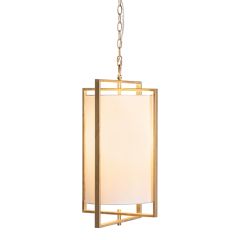 Gold Geometric Cylinder Shade Chandelier