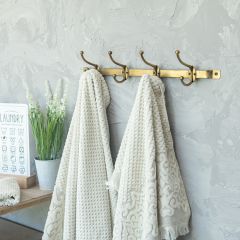 Gold Metal 4 Hook Wall Rack