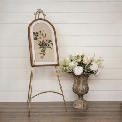 Gold Metal Easel With Flower Top
