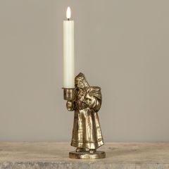 Gold Santa Taper Candle Holder