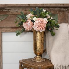 Gold Tone Metal Fluted Vase