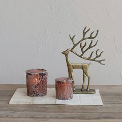 Golden Cast Aluminum Reindeer Figure