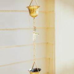 Golden Dragonflies Rain Chain