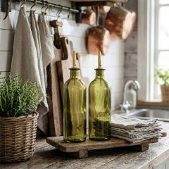 Golden Harvest Glass Oil and Vinegar Bottle