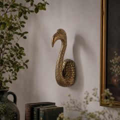 Golden Long Neck Bird Wall Decor