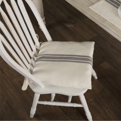 Grain Sack Stripe Chair Pad Grey Set of 2
