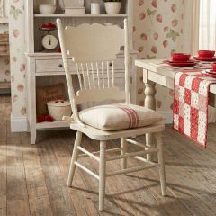 Grain Sack Stripe Chair Pad Red