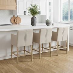 Grain Sack Stripe Farmhouse Counter Stool