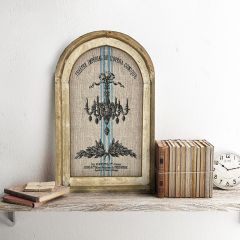 Grain Stripe Chandelier Framed Linen Wall Art