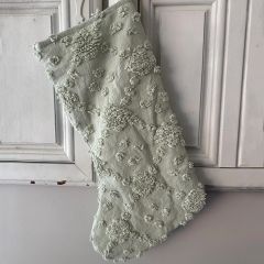 Green Chenille Christmas Stocking