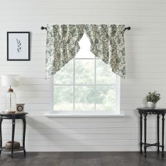 Green Country Floral Prairie Swag Curtains Set of 2