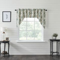 Green Country Floral Swag Curtains Set of 2